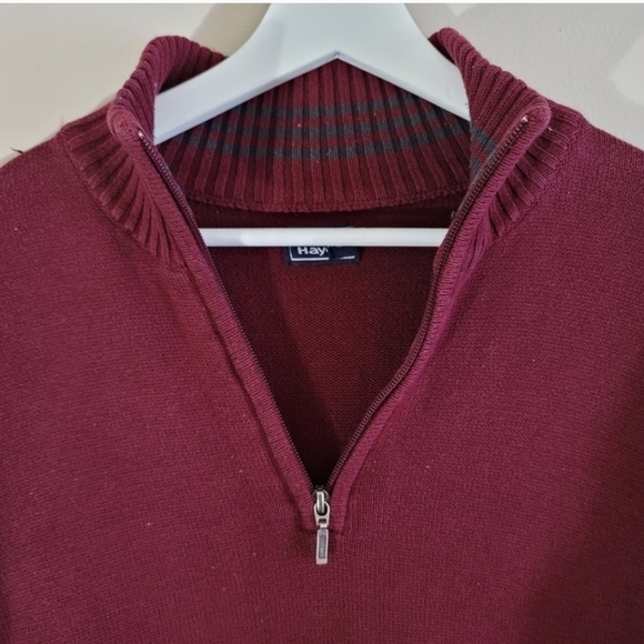 Denver Hayes Pull Over Ribbed Sweater Size Large in Maroon - Picture 2 of 10